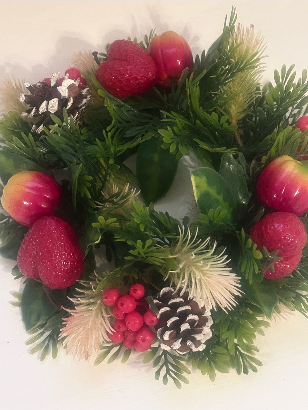 Vintage Red & Green Holiday Wreath - Home Holiday